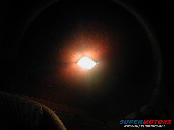 Interior dome light illuminated in darkness
