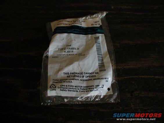 Ford sleeve part in plastic packaging with part number F0FZ-14489-A