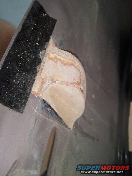 Dashboard trim with wood filler and black felt