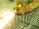 1990 Chevrolet Suburban - Grinding metal with an angle grinder produces many sparks.