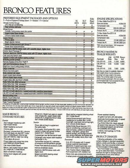 95brochure7.jpg 95 Bronco Dealer Brochure Page 7 Options & Packages  

