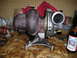 1997 Ford F-250 - A turbocharger is shown on a wooden surface, with various workshop items in the background.