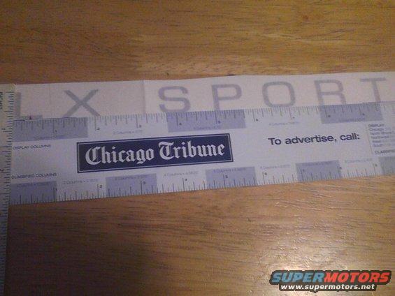 Ruler with Chicago Tribune logo and text 'LX SPORT' and 'To advertise, call:'
