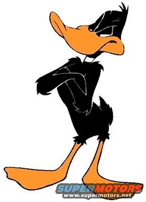 Daffy Duck cartoon character with arms crossed and an angry expression