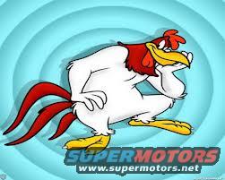 Foghorn Leghorn cartoon character with "SUPERMOTORS www.supermotors.net" text