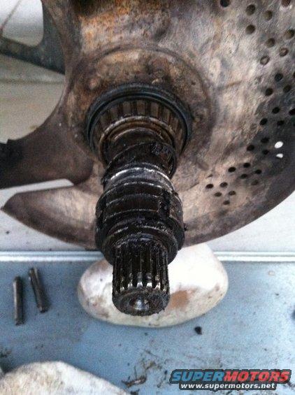 After rying to remove the spindle nuts and no budge, I figured the spindle was trashed also.