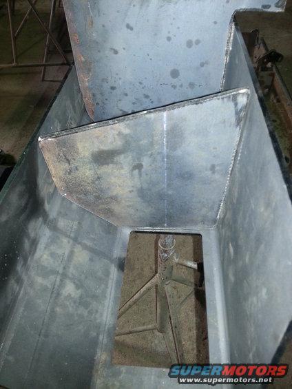 Welded metal box with internal bracing and a central support structure