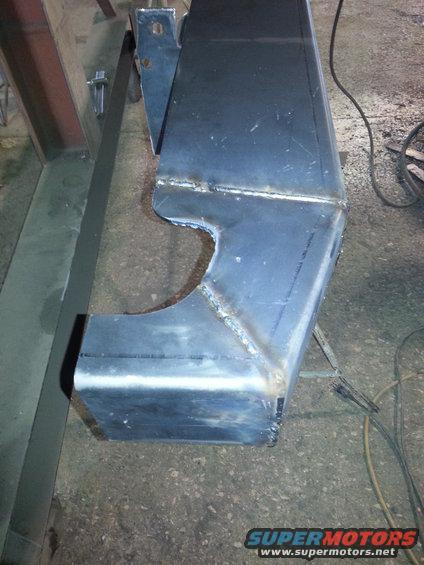 Custom metal bumper or frame section, freshly welded