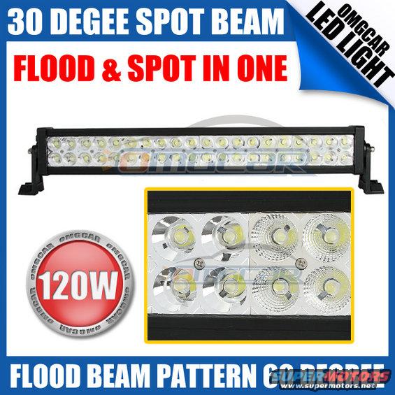 LED light bar with 120W power and flood beam pattern