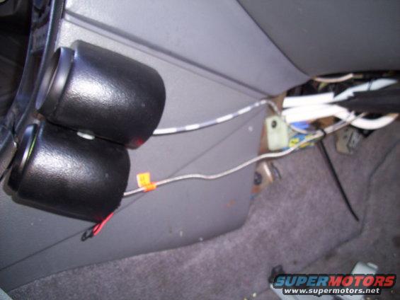 Interior dashboard with two aftermarket gauges installed