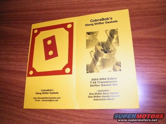 Document for Cobra T-56 transmission shifter gasket set