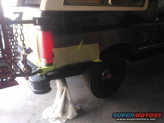 1992 Ford Bronco rear quarter panel with red taillight and wheel well