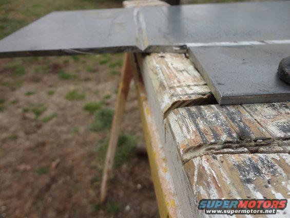 Groves cut in 1/4" plate to allow it to be folded and welded