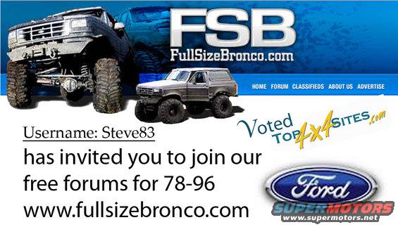 Lifted Ford Bronco and Ford F-Series truck on a website banner