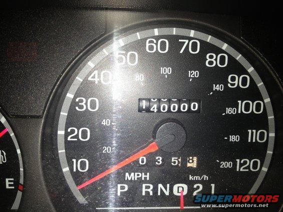 Speedometer reads 140,000 miles