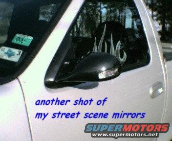2000 Ford F-150 driver's side door and mirror with flames decal