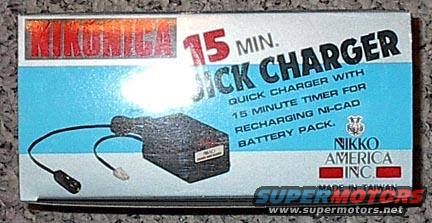 Box for a Nikko 15 min quick charger with a picture of the charger