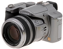Silver Panasonic Lumix digital camera with 12x optical zoom lens