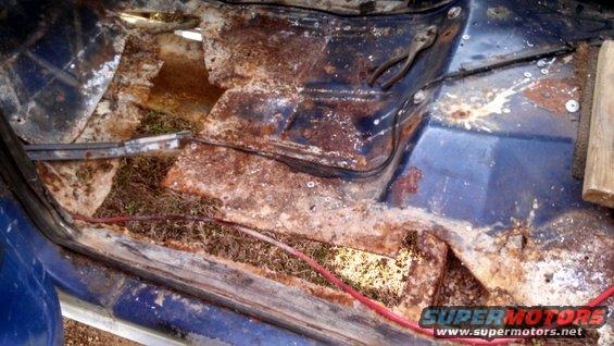 img_20130320_161636_042.jpg the ugly under all the good carpet the previous owner put in it was some poorly patched areas and just other rust all over floor pans and the bed but not nearly as bad in the back. Def. got my work cut out for me.