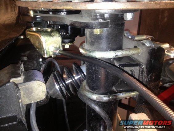 65 Mustang with Lokar hand brake kit to metric caliper