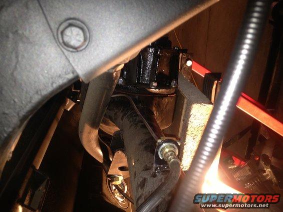 65 Mustang with cadillac metric calipers, brake tab welded to front of axle,  brake line passenger side