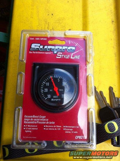 Sunpro Mechanical Vacuum gauge. Works great and was cheap. Included everything needed to install, however I suggest not using the supplied plastic vacuum line but instead some rubber vacuum line.
