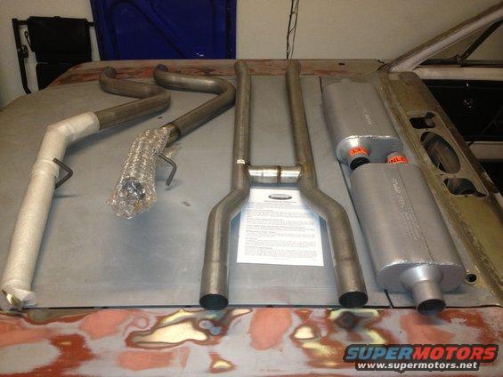 image.jpg 65 Mustang flowmaster american thunder 2.25&quot; kit with stainless tips