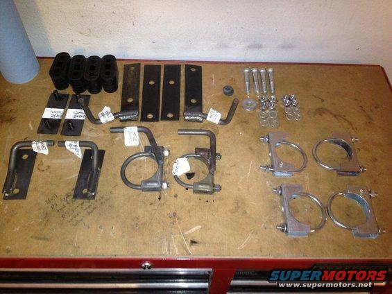65 Mustang flowmaster american thunder 2.25\\" kit with stainless tips hardware kit