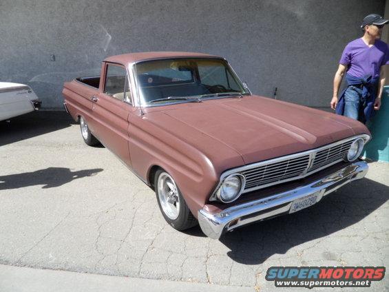 Brown 1963 Falcon Ranchero pickup truck, 3q-front view. License plate 3M60280