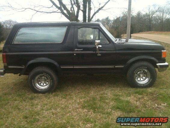 Black 1987 Ford Bronco parked on grass