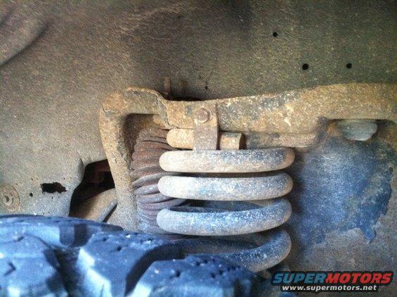 Front suspension coil spring and tire tread