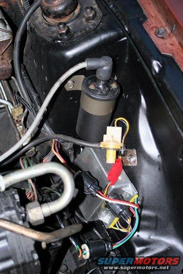 1980 Ford Mustang engine ignition coil and wiring