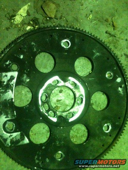 Close-up of a car flywheel with a ring gear
