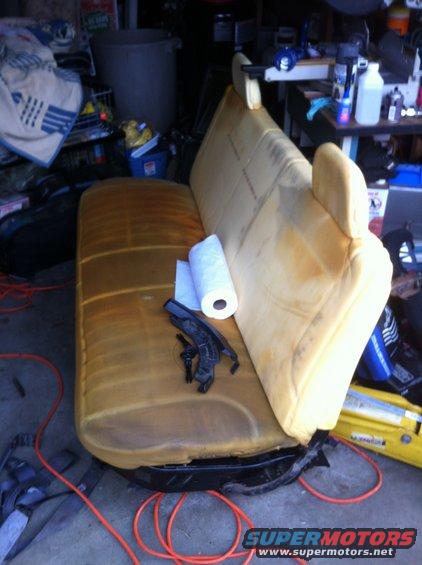 All the fabric stripped off for cleaning,