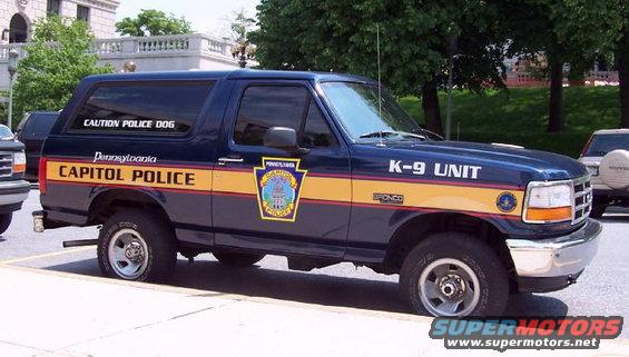 Pennsylvania Capitol Police K-9 Unit Bronco, side view
