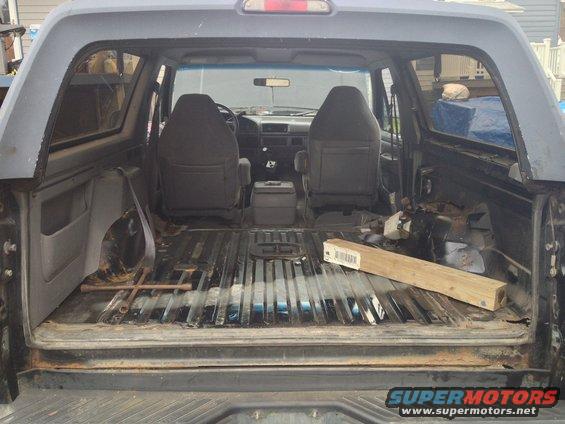 1996 Ford Bronco interior, rear cargo area with seats
