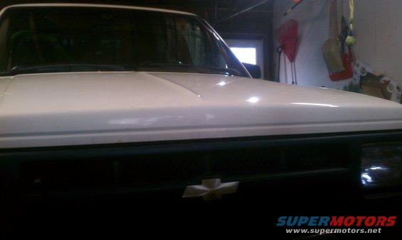 White 1991 Chevrolet S10 grille with bowtie emblem, front view