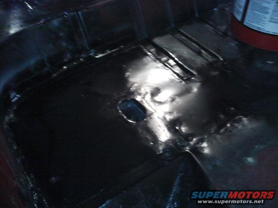 Interior floor pan with a hole and some rust repair