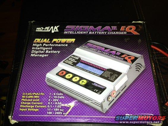 Pro-Peak Sigma II EQ Dual Power Intelligent Battery Charger box with specs