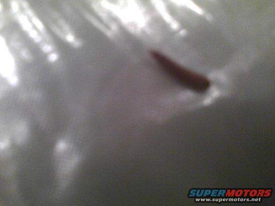 Close-up of a brown object, possibly a car part, against a blurry background with light reflections