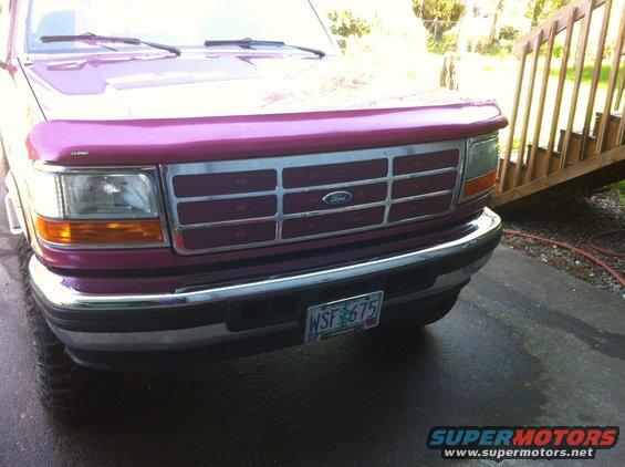 Powerstoke bumper. This one has some dings. 

*Found another one in almost perfect shape and put it on.