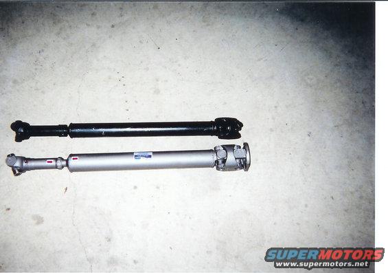 picture-045.jpg Here's the dirrerence between the stock shaft and the High Angle Driveline's shaft.