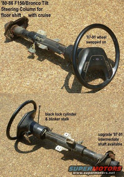 column84.jpg Steering Column from my old '83 body, removed working
IF THE IMAGE IS TOO SMALL, click it.

The gray connector for turn/hazard/horn/cruise has been re-pinned, but it's easy to rearrange them again.

Actual dimensions: 38x15x15" 23.25 lbs

See also:
[url=https://www.supermotors.net/registry/media/894815][img]https://www.supermotors.net/getfile/894815/thumbnail/columnsexploded.jpg[/img][/url]