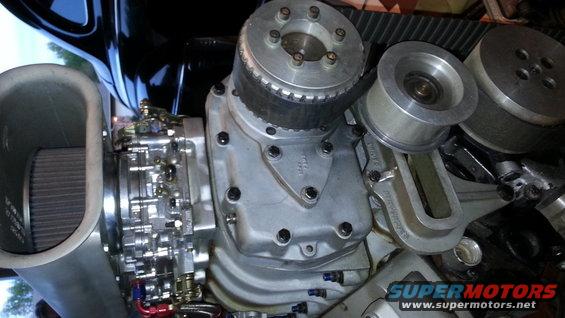 Supercharger assembly with air intake and pulleys