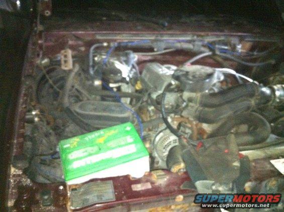 Poor Shot of engine compartment before disassembly.