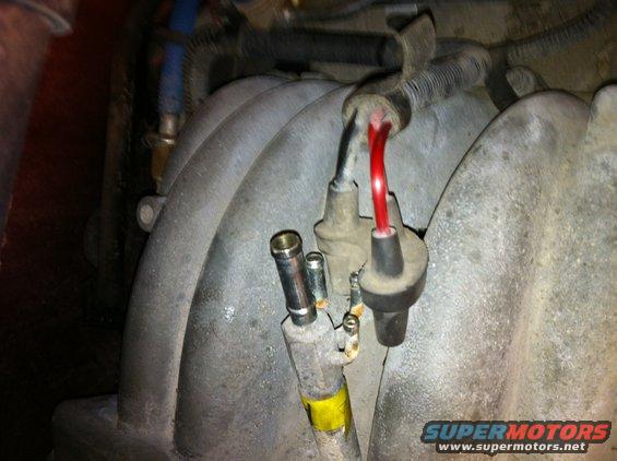 Vacuum Tree

Large Fitting- Brake Booster 
Lower 3 fittings are on a vacuum harness wrapping around the rear of the engine. 