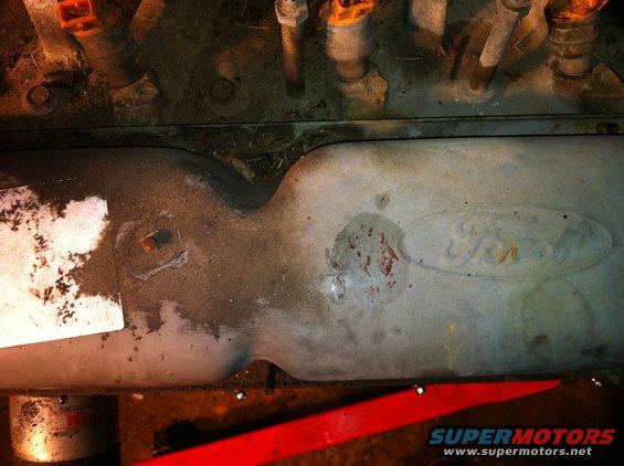 Ford engine valve cover with visible Ford logo
