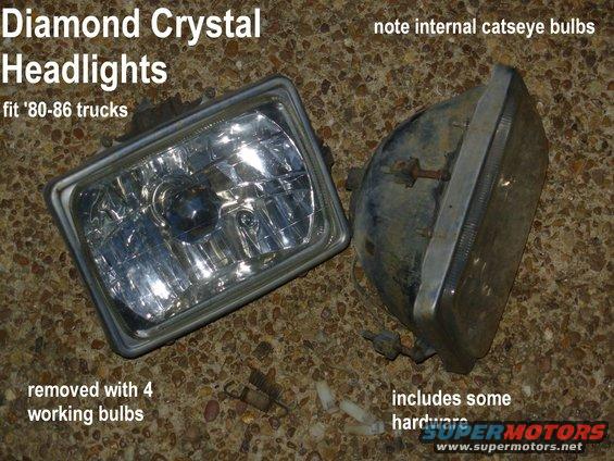 crystal83.jpg '80-86 aftermarket headlights with bulbs (probably all working) & some hardware (as shown)
