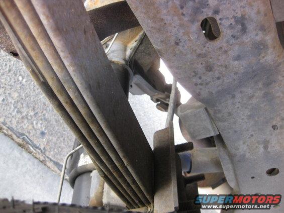 Leaf springs and rusty frame components of a vehicle