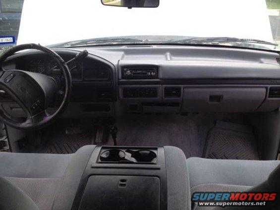 1997 Ford F-350 interior with gray seats and dashboard